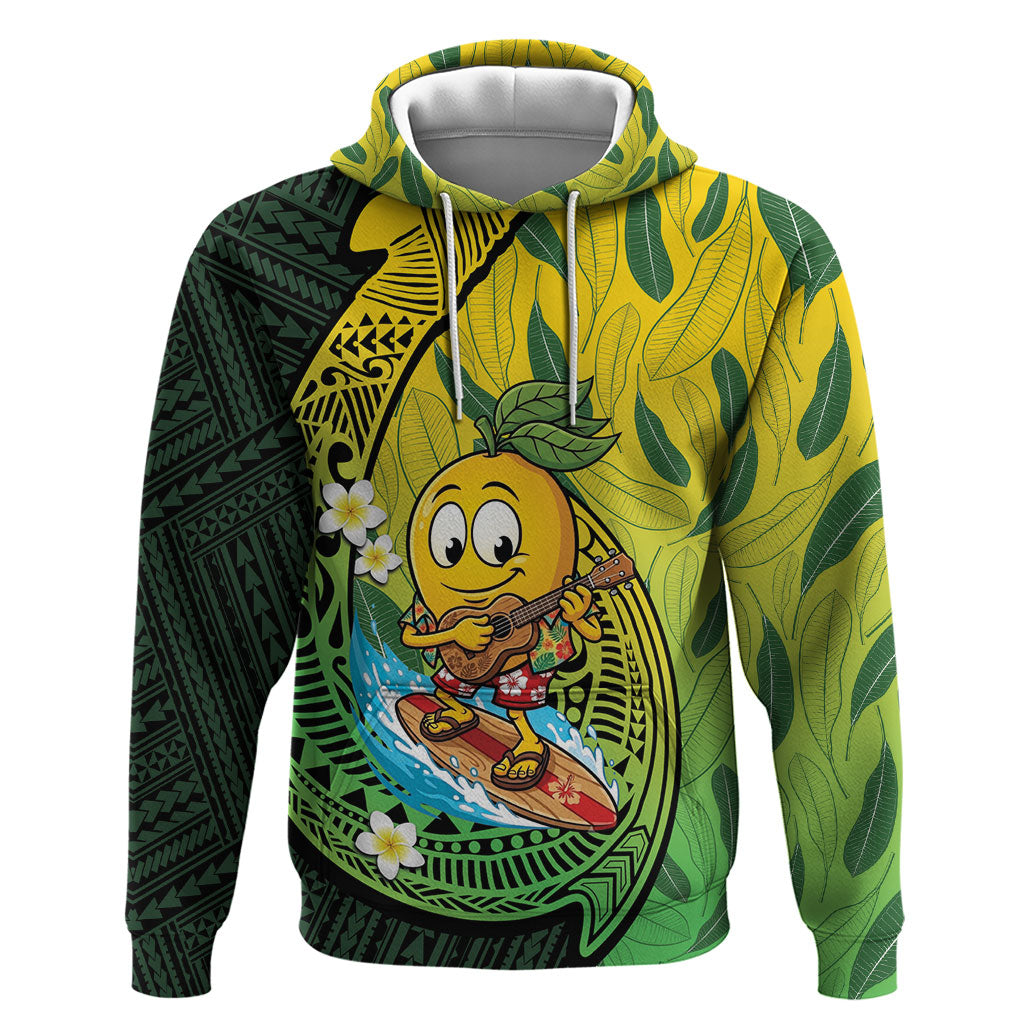 Hawaii Surfing Mango Zip Hoodie Manako Polynesian Fish Hook