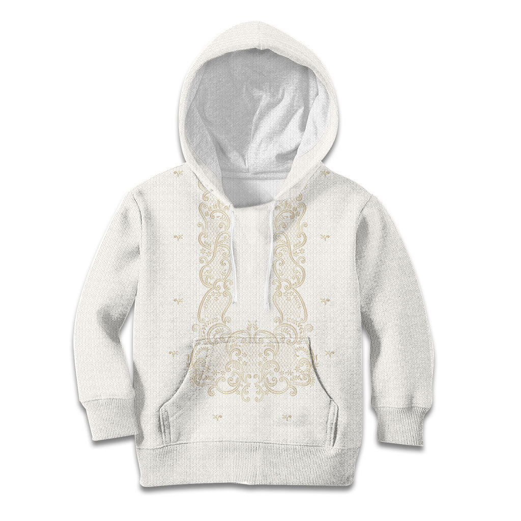 Philippines National Costume Kid Hoodie Barong Tagalog Inspired Ivory White Color LT14 Hoodie Ivory White - Polynesian Pride
