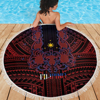 Filipino Barong Tagalog Inspired Beach Blanket Mabuhay Philippines Festival Polynesian Pattern LT14 - Polynesian Pride
