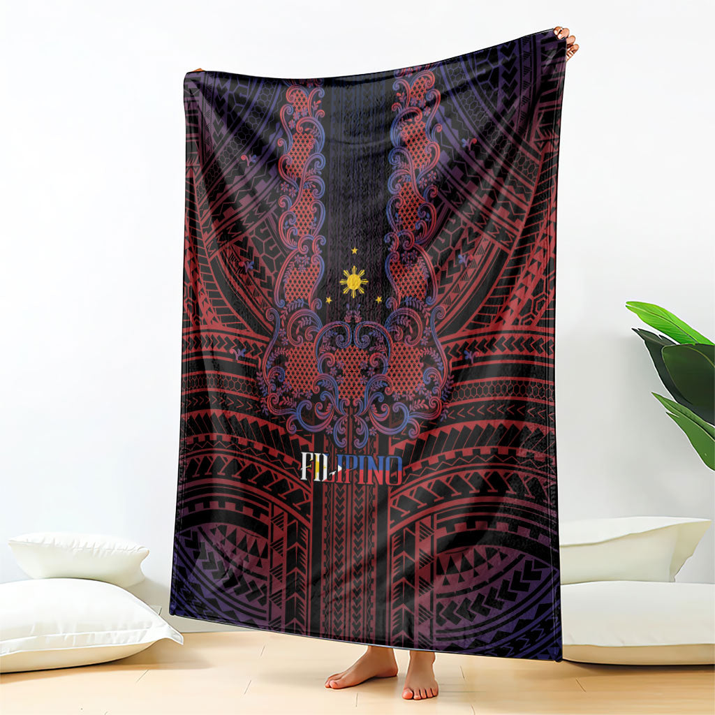 Filipino Barong Tagalog Inspired Blanket Mabuhay Philippines Festival Polynesian Pattern LT14 - Polynesian Pride