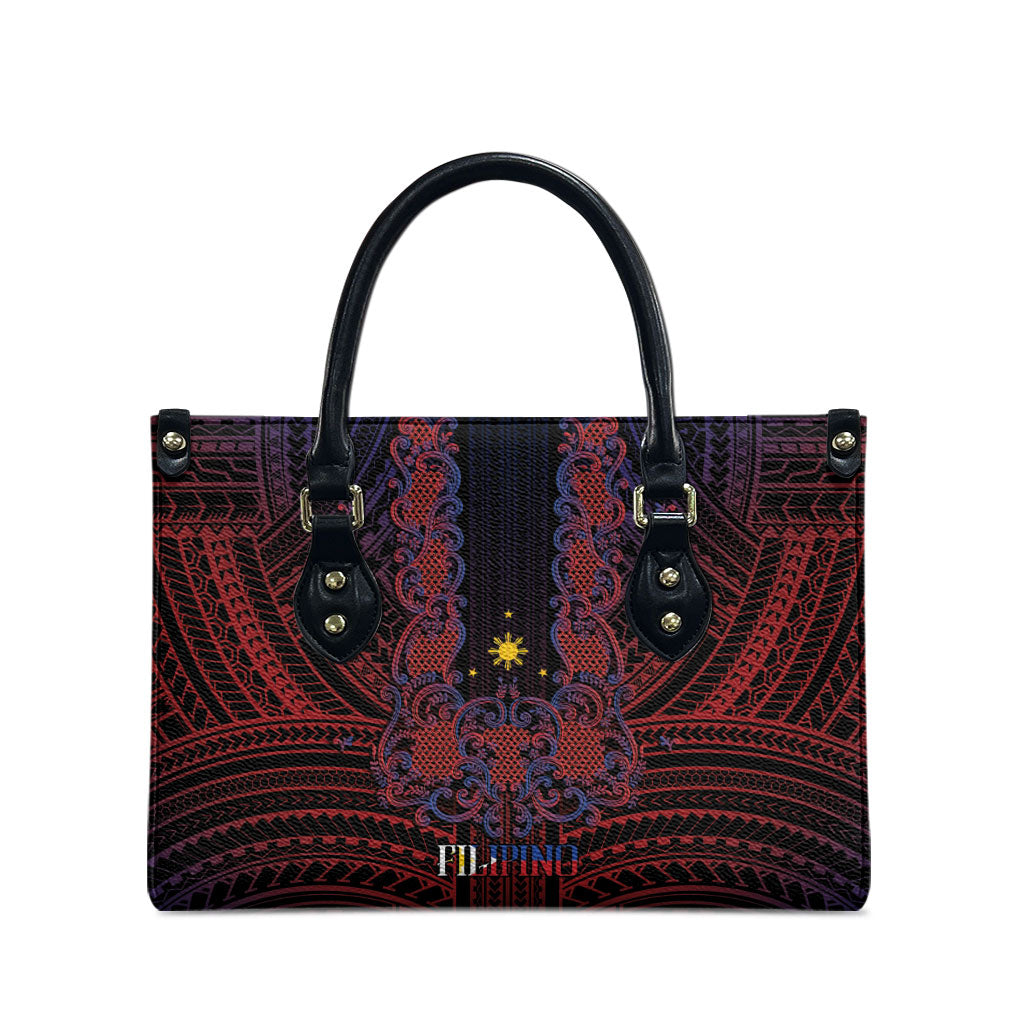 Filipino Barong Tagalog Inspired Leather Bag Mabuhay Philippines Festival Polynesian Pattern LT14 - Polynesian Pride