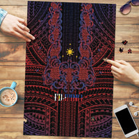 Filipino Barong Tagalog Inspired Puzzle Mabuhay Philippines Festival Polynesian Pattern LT14 Black - Polynesian Pride