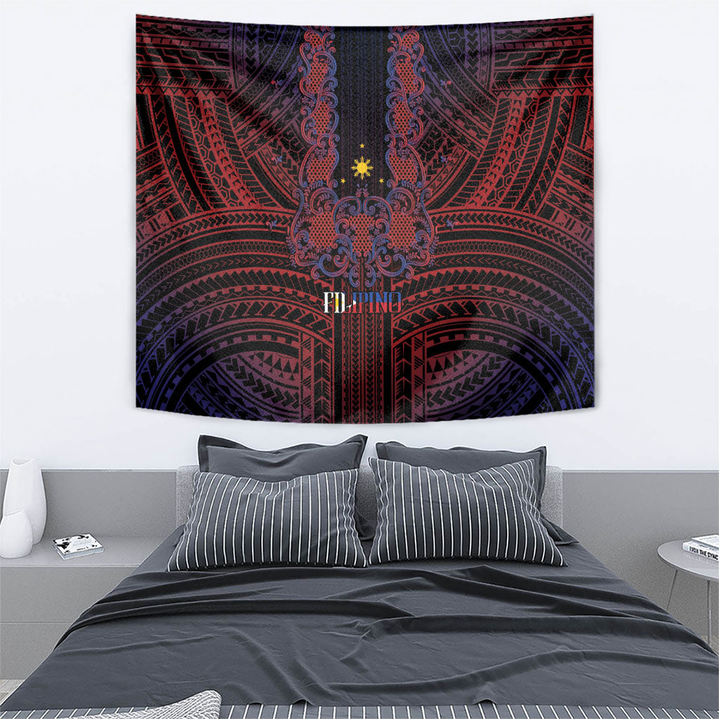 Filipino Barong Tagalog Inspired Tapestry Mabuhay Philippines Festival Polynesian Pattern LT14 - Polynesian Pride