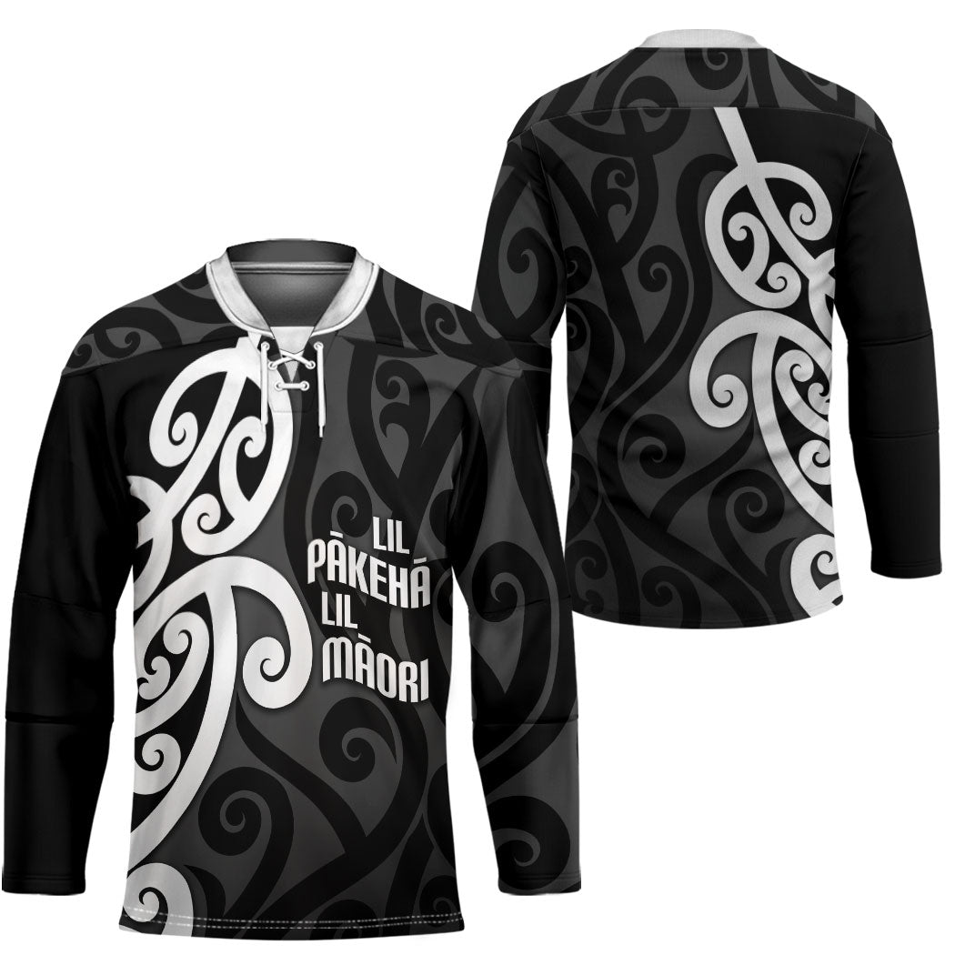 Lil Pakeha Lil Maori New Zealand Hockey Jersey Kiwi Proud Mangopare Pattern LT14 - Polynesian Pride