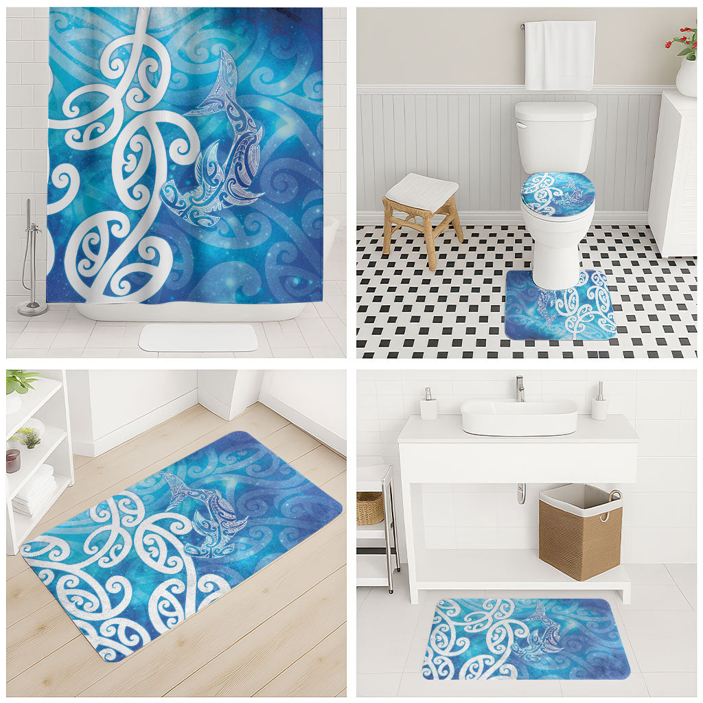 Hammerhead Shark Tattoo New Zealand Bathroom Set Maori Galaxy Mangopare Pattern LT14 - Polynesian Pride
