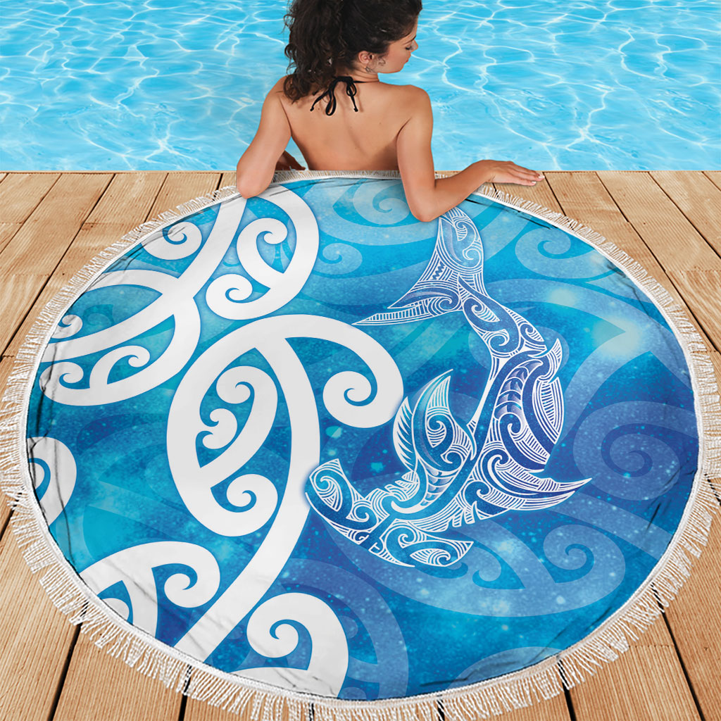 Hammerhead Shark Tattoo New Zealand Beach Blanket Maori Galaxy Mangopare Pattern LT14 - Polynesian Pride