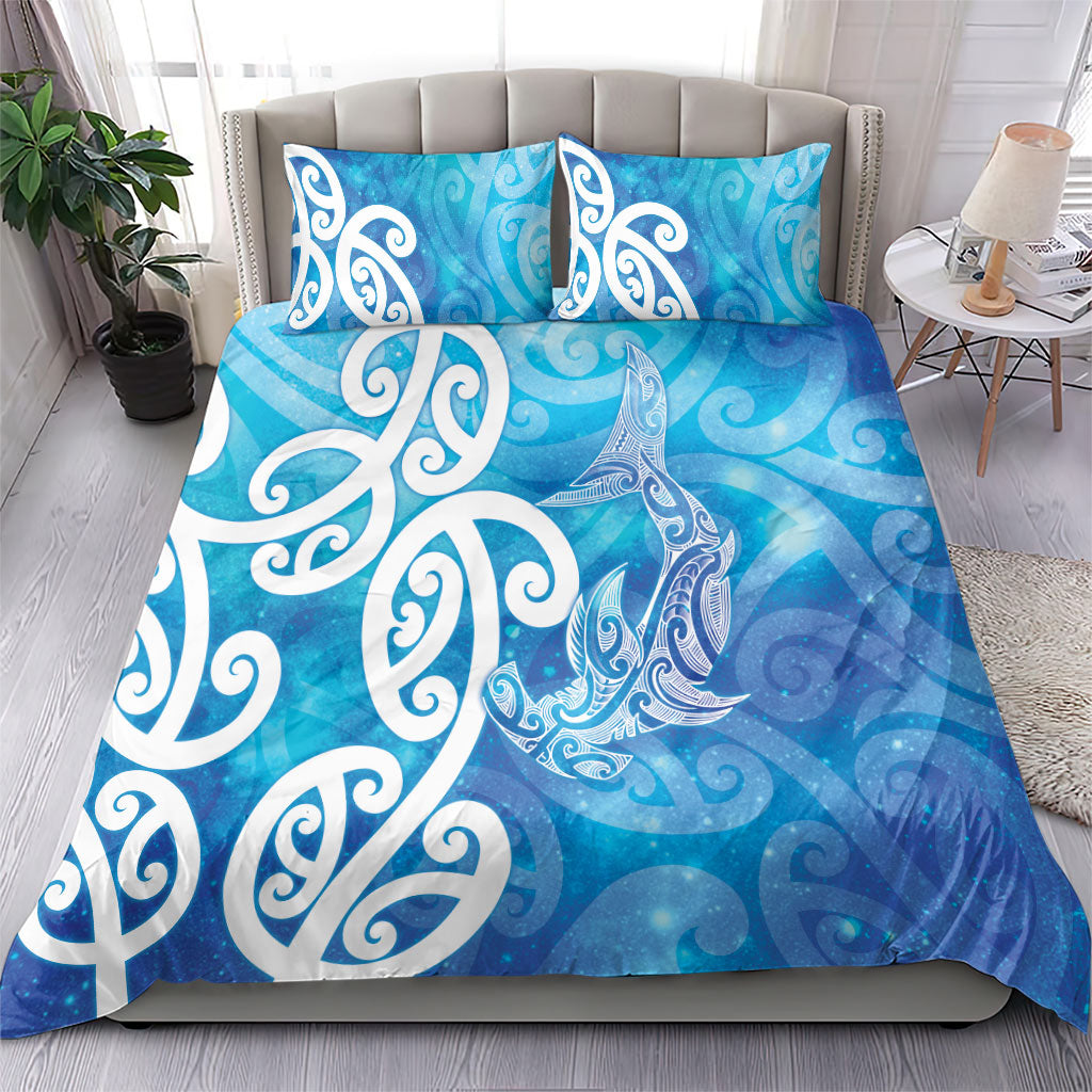 Hammerhead Shark Tattoo New Zealand Bedding Set Maori Galaxy Mangopare Pattern LT14 - Polynesian Pride