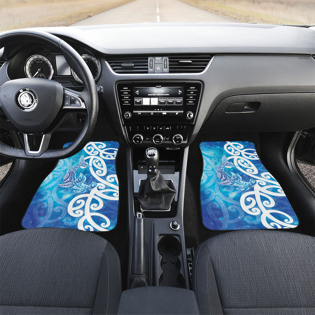 Hammerhead Shark Tattoo New Zealand Car Mats Maori Galaxy Mangopare Pattern LT14 Set 2pcs - Front Turquoise - Polynesian Pride