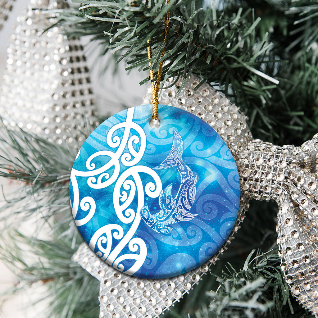 Hammerhead Shark Tattoo New Zealand Ceramic Ornament Maori Galaxy Mangopare Pattern LT14 - Polynesian Pride