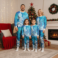 Hammerhead Shark Tattoo New Zealand Christmas Pajama Set Maori Galaxy Mangopare Pattern LT14 - Polynesian Pride