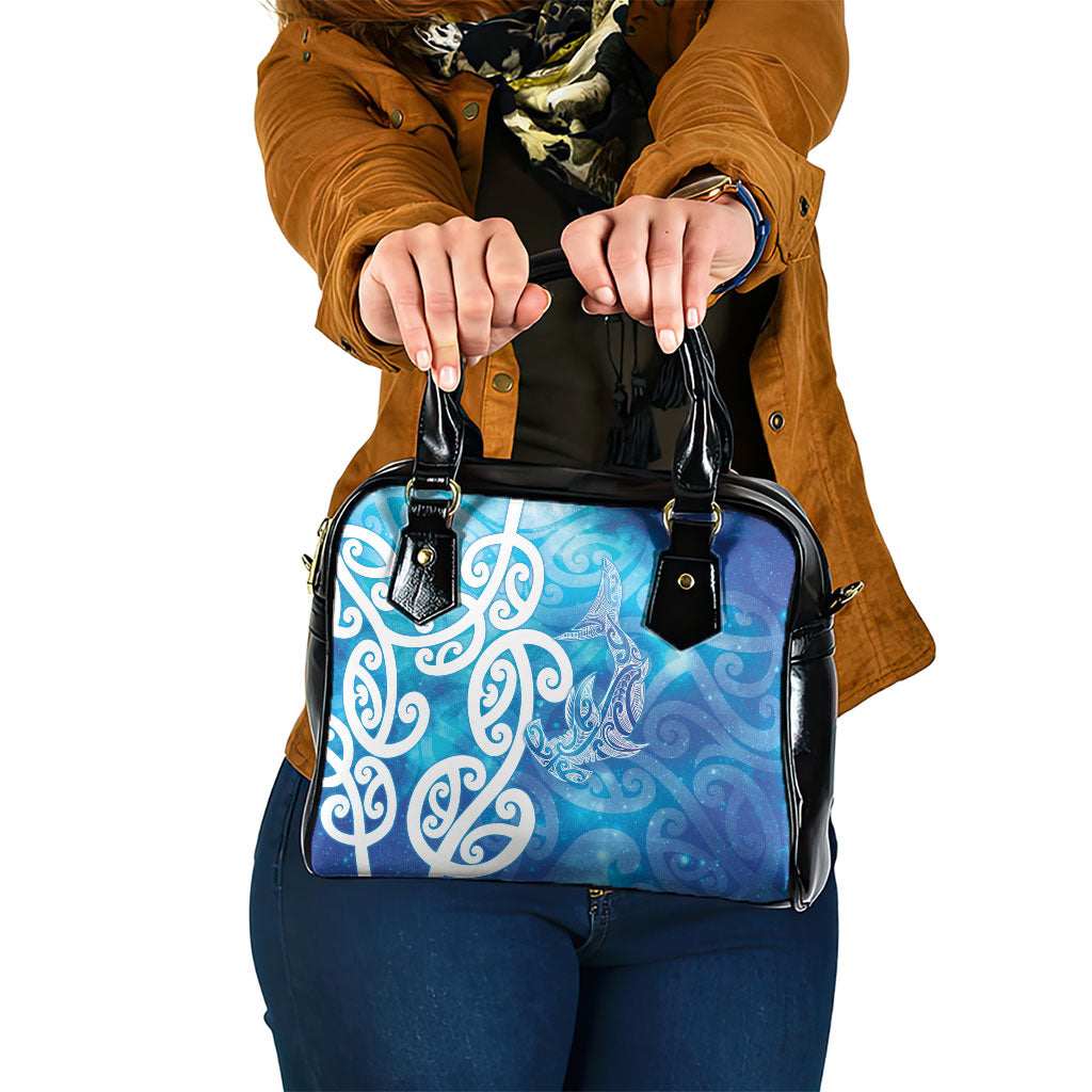 Hammerhead Shark Tattoo New Zealand Shoulder Handbag Maori Galaxy Mangopare Pattern LT14 One Size Turquoise - Polynesian Pride
