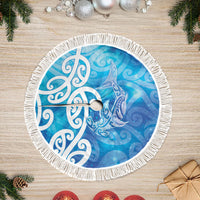 Hammerhead Shark Tattoo New Zealand Tree Skirt Maori Galaxy Mangopare Pattern LT14 Fringed Turquoise - Polynesian Pride