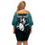 Custom New Zealand Silver Fern Rugby Family Matching Off Shoulder Short Dress and Hawaiian Shirt Aotearoa All Black Dabbing Ball With Maori Paua Shell LT14 - Polynesian Pride