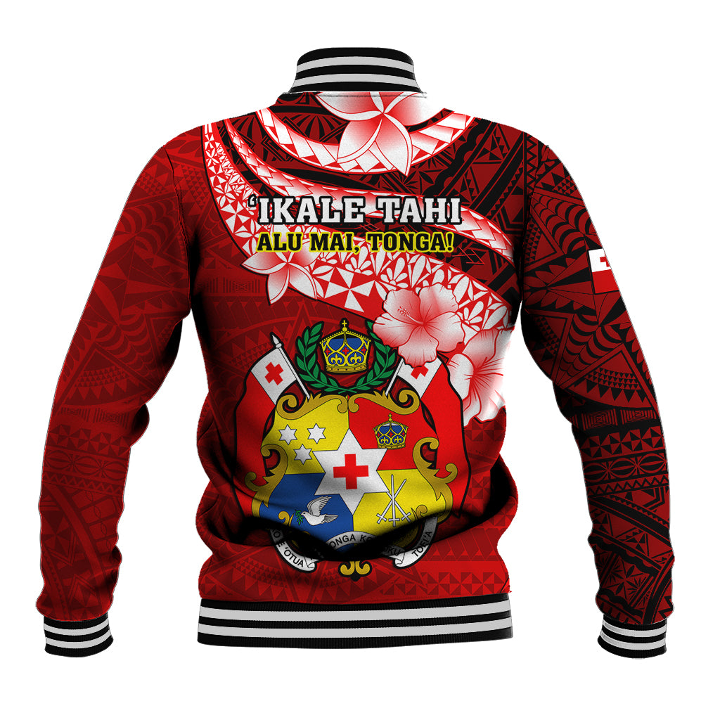 Tonga Rugby Baseball Jacket Ikale Tahi Tongan Ngatu Pattern With Dabbing Ball LT14 - Polynesian Pride