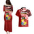 Tonga Rugby Couples Matching Puletasi Dress and Hawaiian Shirt Ikale Tahi Tongan Ngatu Pattern With Dabbing Ball LT14 - Polynesian Pride