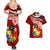 Tonga Rugby Couples Matching Summer Maxi Dress and Hawaiian Shirt Ikale Tahi Tongan Ngatu Pattern With Dabbing Ball LT14 - Polynesian Pride