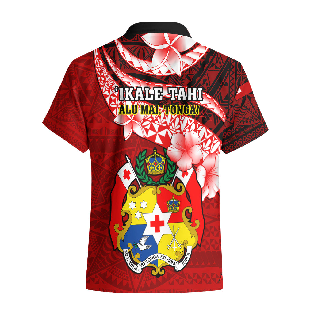 Tonga Rugby Hawaiian Shirt Ikale Tahi Tongan Ngatu Pattern With Dabbing Ball LT14 - Polynesian Pride