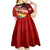 Tonga Rugby Kid Short Sleeve Dress Ikale Tahi Tongan Ngatu Pattern With Dabbing Ball LT14 - Polynesian Pride