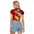 Tonga Rugby Raglan Cropped T Shirt Ikale Tahi Tongan Ngatu Pattern With Dabbing Ball LT14 - Polynesian Pride