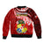 Tonga Rugby Sleeve Zip Bomber Jacket Ikale Tahi Tongan Ngatu Pattern With Dabbing Ball LT14 - Polynesian Pride