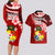 Custom Tonga Rugby Couples Matching Long Sleeve Bodycon Dress and Hawaiian Shirt Ikale Tahi Tongan Ngatu Pattern With Dabbing Ball LT14 - Polynesian Pride