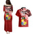 Custom Tonga Rugby Couples Matching Puletasi Dress and Hawaiian Shirt Ikale Tahi Tongan Ngatu Pattern With Dabbing Ball LT14 - Polynesian Pride