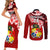 Custom Tonga Rugby Couples Matching Short Sleeve Bodycon Dress and Long Sleeve Button Shirts Ikale Tahi Tongan Ngatu Pattern With Dabbing Ball LT14 - Polynesian Pride