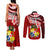 Custom Tonga Rugby Couples Matching Tank Maxi Dress and Long Sleeve Button Shirts Ikale Tahi Tongan Ngatu Pattern With Dabbing Ball LT14 - Polynesian Pride