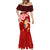 Custom Tonga Rugby Mermaid Dress Ikale Tahi Tongan Ngatu Pattern With Dabbing Ball LT14 - Polynesian Pride