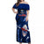 Samoa Rugby Off Shoulder Maxi Dress Manu Samoa Ula Fala Dabbing Ball Polynesian Blue Version LT14 Women Blue - Polynesian Pride