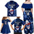 Custom Samoa Rugby Family Matching Off Shoulder Long Sleeve Dress and Hawaiian Shirt Manu Samoa Ula Fala Dabbing Ball Polynesian Blue Version LT14 - Polynesian Pride