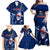 Custom Samoa Rugby Family Matching Off Shoulder Maxi Dress and Hawaiian Shirt Manu Samoa Ula Fala Dabbing Ball Polynesian Blue Version LT14 - Polynesian Pride