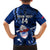 Custom Samoa Rugby Family Matching Off Shoulder Short Dress and Hawaiian Shirt Manu Samoa Ula Fala Dabbing Ball Polynesian Blue Version LT14 - Polynesian Pride