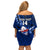 Custom Samoa Rugby Family Matching Off Shoulder Short Dress and Hawaiian Shirt Manu Samoa Ula Fala Dabbing Ball Polynesian Blue Version LT14 - Polynesian Pride