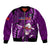 Samoa Rugby Bomber Jacket Manu Samoa Ula Fala Dabbing Ball Polynesian Purple Version LT14 Unisex Purple - Polynesian Pride