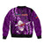 Samoa Rugby Bomber Jacket Manu Samoa Ula Fala Dabbing Ball Polynesian Purple Version LT14 - Polynesian Pride