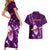 Samoa Rugby Couples Matching Short Sleeve Bodycon Dress and Hawaiian Shirt Manu Samoa Ula Fala Dabbing Ball Polynesian Purple Version LT14 - Polynesian Pride