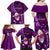 Samoa Rugby Family Matching Off Shoulder Maxi Dress and Hawaiian Shirt Manu Samoa Ula Fala Dabbing Ball Polynesian Purple Version LT14 - Polynesian Pride