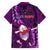 Samoa Rugby Family Matching Off Shoulder Maxi Dress and Hawaiian Shirt Manu Samoa Ula Fala Dabbing Ball Polynesian Purple Version LT14 - Polynesian Pride