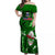 Samoa Rugby Off Shoulder Maxi Dress Manu Samoa Ula Fala Dabbing Ball Polynesian Green Version LT14 Women Green - Polynesian Pride