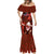 Samoa Rugby Mermaid Dress Manu Samoa Ula Fala Dabbing Ball Polynesian Red Version LT14 - Polynesian Pride