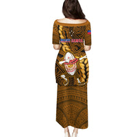 Samoa Rugby Puletasi Manu Samoa Ula Fala Dabbing Ball Polynesian Gold Version LT14 - Polynesian Pride