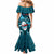 Samoa Rugby Mermaid Dress Manu Samoa Ula Fala Dabbing Ball Polynesian Turquoise Version LT14 - Polynesian Pride