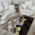 Brown and Black Hawaii Shark Tattoo Area Rug Puakenikeni Lei Plumeria Polynesian Pattern - Polynesian Pride