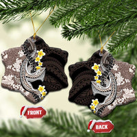 Brown and Black Hawaii Shark Tattoo Ceramic Ornament Puakenikeni Lei Plumeria Polynesian Pattern - Polynesian Pride