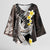 Brown and Black Hawaii Shark Tattoo Kimono Sleeve Blouse Puakenikeni Lei Plumeria Polynesian Pattern - Polynesian Pride