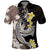 Brown and Black Hawaii Shark Tattoo Polo Shirt Puakenikeni Lei Plumeria Polynesian Pattern - Polynesian Pride