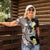 Brown and Black Hawaii Shark Tattoo Women Polo Shirt Puakenikeni Lei Plumeria Polynesian Pattern - Polynesian Pride