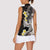 Brown and Black Hawaii Shark Tattoo Women Sleeveless Polo Shirt Puakenikeni Lei Plumeria Polynesian Pattern - Polynesian Pride