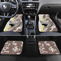 Brown and White Hawaii Shark Tattoo Car Mats Puakenikeni Lei Plumeria Polynesian Pattern - Polynesian Pride